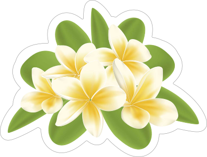 Cool Plumeria Flower Sticker