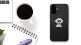 Cool Poodle Dog Glasses Sticker on a Phone (New) example
