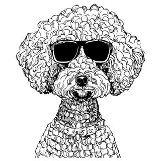 Cool Poodle Dog Glasses Sticker