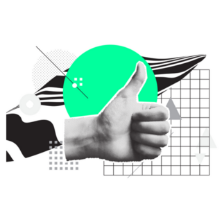 Cool Pop Art Thumbs Up Geometric Sticker