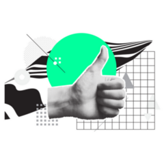 Cool Pop Art Thumbs Up Geometric Sticker