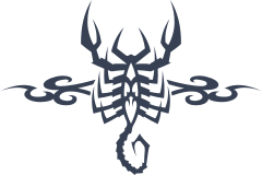 Cool Scorpion With Border Sticker