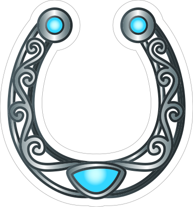 Cool Silver Horseshoe Cowboy Sticker