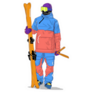 Cool Skier Fashion Sticker