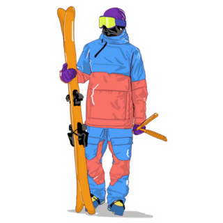 Cool Skier Fashion Sticker