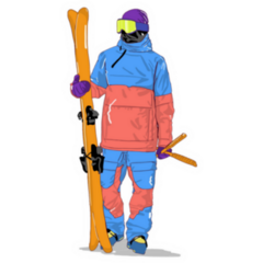 Cool Skier Fashion Sticker
