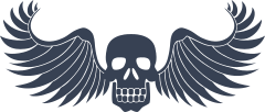 Cool Skull With Wings Sticker