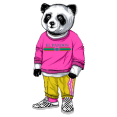 Cool Snow Fashion Panda Bear Sticker