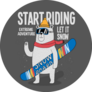Cool Snowboarder Bear Start Riding Sticker