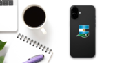 Cool Soccer Argentina Flag Concept Sticker on a Phone (New) example