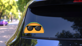 Cool Taco In Sunglasses Sticker on a Rear Car Window (New) example