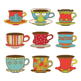 Cool Tea Cups Sticker
