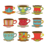 Cool Tea Cups Sticker