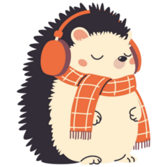 Cool Winter Hedgehog Sticker