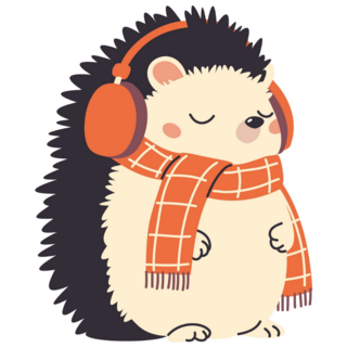 Cool Winter Hedgehog Sticker