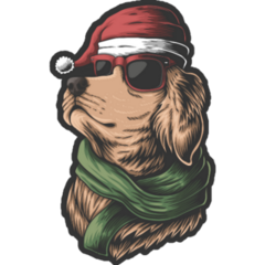 Cool Xmas Retriever Sticker