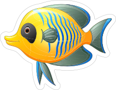 Cool Yellow Fish Sticker