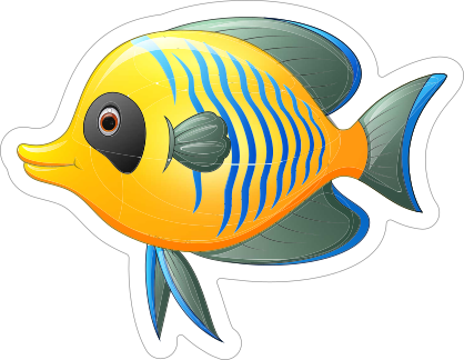 Cool Yellow Fish Sticker