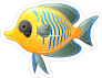 Cool Yellow Fish Sticker