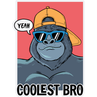 Coolest Bro Gorilla Sticker