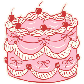 Coquette Bow Cake Sticker