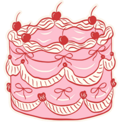 Coquette Bow Cake Sticker