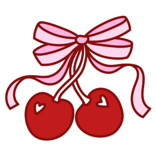 Coquette Bow Cherries Sticker