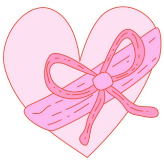 Coquette Bow Heart Sticker