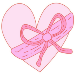 Coquette Bow Heart Sticker