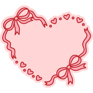 Coquette Bow Heart Sticker