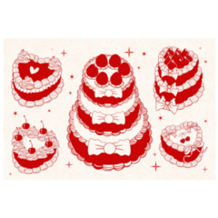 Coquette Cake Sticker Sheet