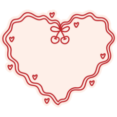 Coquette Cherry Heart Sticker