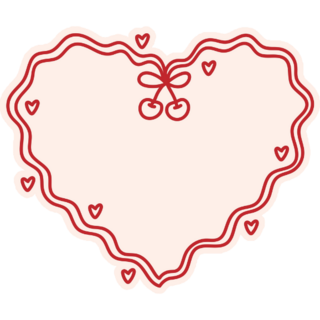 Coquette Cherry Heart Sticker