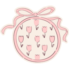 Coquette Embroidery Sticker