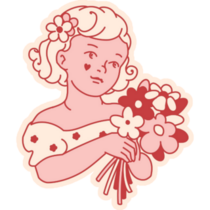 Coquette Flower Girl Sticker