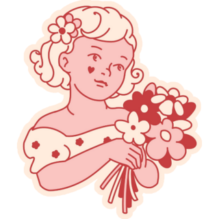 Coquette Flower Girl Sticker