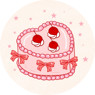 Coquette Girly Cake Sticker