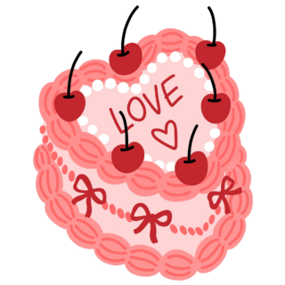 Coquette Love Cake Sticker