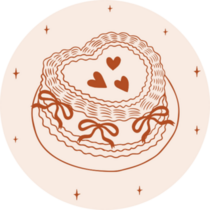 Coquette Outline Cake Sticker
