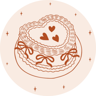 Coquette Outline Cake Sticker