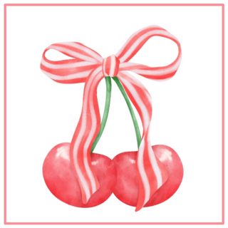 Coquette Striped Bow Sticker