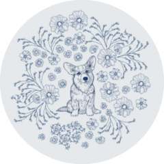 Corgi Blue Ink Sticker