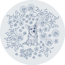 Corgi Blue Ink Sticker