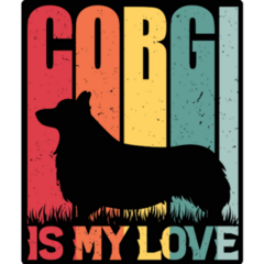 Corgi Dog Is My Love Sticker