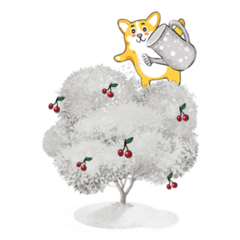 Corgi Gardener Smile Sticker