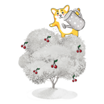 Corgi Gardener Smile Sticker