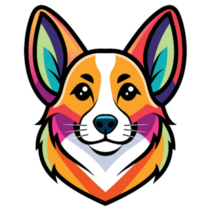 Corgi Head Rainbow Sticker