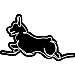 Corgi Line Drawing Sticker