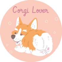 Corgi Lover Heart Sticker 