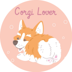 Corgi Lover Heart Sticker 